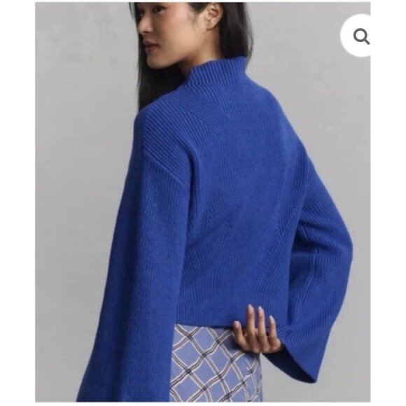 NWT Size S -Anthropologie The Katey Mock-Neck Bell-Sleeve Sweater (NWT US$ 118) - Picture 6 of 16